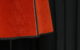 Lampadaire avec abat-jour forme carré alsacien style victorien en velours brique finition soutache et galon épi chanel Métissage et Matières